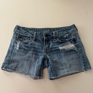 American Eagle Outfitters Light Blue Distressed Jean Shorts